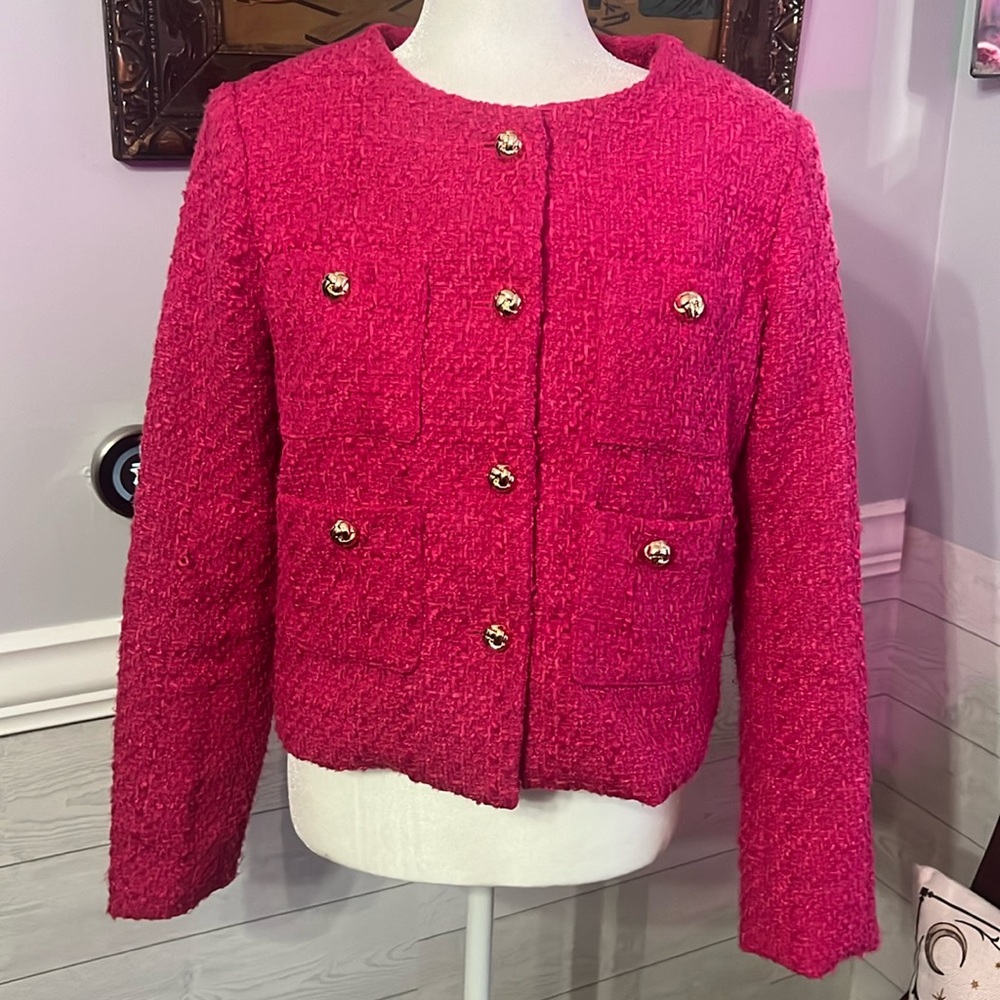 Rachel Zoe Pink Tweed Blazer MEDIUM